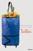 Pazar Arabası Tekerlekli Pazar Çantası Çok Amaçlı Çanta Katlanır Market Çarşı Arabası - 3