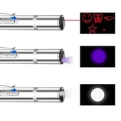 El Feneri Usb İle Şarj Edilebilen 3 In 1 Kırmızı Işık +Beyaz Led Meşale Işık + Uv Kedi Lazeri - 10
