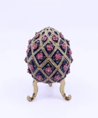 Swarowski Taşlı Yumurta Mücevher/Takı Kutusu - Mavi - 1