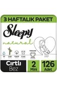 Sleepy Natural Bebek Bezi 2 Numara Mini 3 Haftalık Paket 126 Adet thumbnail 1