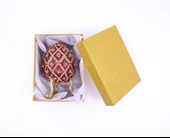 Swarowski Taşlı Dekoratif Yumurta Mücevher/Takı Kutusu - Kırmızı - 5