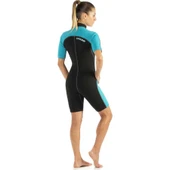 Cressi Lido Lady Shorty Dalış Elbisesi  2MM - L BLACK - AQUAMARINE thumbnail 3