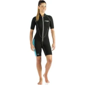 Cressi Lido Lady Shorty Dalış Elbisesi  2MM - M BLACK - AQUAMARINE thumbnail 1