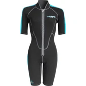 Cressi Lido Lady Shorty Dalış Elbisesi  2MM - L BLACK - AQUAMARINE thumbnail 7