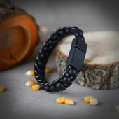 Mat Oniks Taşı Örmeli Deri Bileklik thumbnail 7