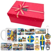 İsveç Hediye Kutusu 10 Parça Kupa Magnet Anahtarlık Kutu thumbnail 1