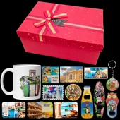 İtalya Hediye Kutusu 10 Parça Kupa Magnet Anahtarlık Kutu thumbnail 2