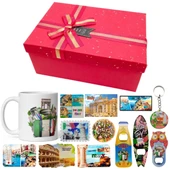 İtalya Hediye Kutusu 10 Parça Kupa Magnet Anahtarlık Kutu thumbnail 1