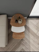 3lü Üçgen Zigon Sehpa Marbella Kiraz-Beyaz - 3