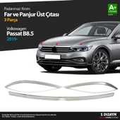 S-Dizayn VW Passat B8.5 Krom Far Üzeri Çıta Seti 3 Parça 2019-2023 - 1
