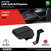 S-Dizayn Peugeot 2008 Kol Dayama Kolçak Çelik Ayaklı ABS Siyah 2020-2023 A+Kalite thumbnail 1