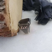 Gümüş İsimli Oniks Taşlı Erkek Yüzük - 7