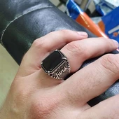 Gümüş İsimli Oniks Taşlı Erkek Yüzük - 4