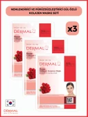 Dermal Nemlendirici Ve Pürüzsüzleştirici Gül Özlü Kolajen Maske 23gr 3 Adet - 1