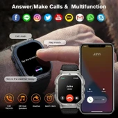 AMAZTIM Akıllı Saat, 60 Gün Pil Ömrü, Yüzme Dalışı Full Metal - Siyah - 3
