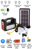 Güneş enerjili solar panelli radyolu+Bluetooth+mp3 ve telefon şarj özellikli solar kamp lambası - 1