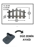 Plastik Yılbaşı Ağacı Çiti (Y: 32 CM G: 55 CM) 1 Adet Sert Zemin Ayaklı - Kırmızı - 4