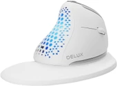 DeLUX Seeker Kablosuz Ergonomik Dikey Mouse, OLED Ekran - M618SXD-Beyaz - 1