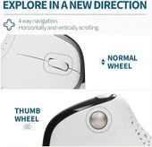 DeLUX Seeker Kablosuz Ergonomik Dikey Mouse, OLED Ekran - M618SXD-Beyaz - 4