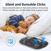 Dancesoul Şeffaf Kablosuz Sessiz Mouse, Bluetooth, Şarj Edilebilir Silm - Siyah - 2