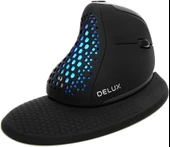 DeLUX Seeker Kablosuz Ergonomik Dikey Mouse, OLED Ekran - M618XSD-Siyah - 1