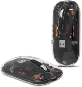 Dancesoul Şeffaf Kablosuz Sessiz Mouse, Bluetooth, Şarj Edilebilir Silm - Siyah - 1