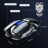 Dancesoul Benzersiz Görünümlü Sessiz Kablosuz Mouse USB ve Type-C Şarjlı - 4