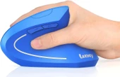 Lekvey Dikey Kablosuz Ergonomik Mouse, Şarj Edilebilir 2.4G Optik - Mavi - 1