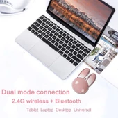 Guguelec Kablosuz Mouse, Sevimli Tavşan Bluetooth Çift Mod, Küçük - Pembe - 2