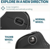 DeLUX Seeker Kablosuz Ergonomik Dikey Mouse, OLED Ekran - M618XSD-Siyah - 4