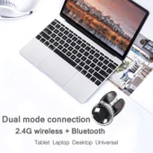 Guguelec Kablosuz Mouse, Sevimli Tavşan Bluetooth Çift Mod, Küçük - Gümüş - 2