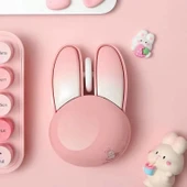 Lomiluskr Sevimli Tavşan 2.4G Kablosuz Sessiz Mouse - Pembe Tavşan - 2