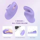 Seenda Ergonomik Kablosuz Dikey Mouse, Bluetooth 4.0+USB - Mor - 2