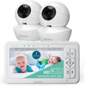 Babysense 5 Inc HD Bölünmüş Ekranlı Bebek Monitörü, 2 Kamera ve Ses Özellikli - 1