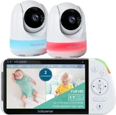 Babysense 5.5 Inc 1080p Full HD Bölünmüş Ekranlı Bebek Monitörü, 2 Kamera - 1