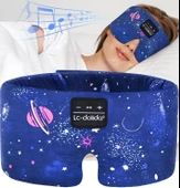 LC-dolida Yan Uyuyanlar İçin İpek Uyku Maskesi Kulaklık - Bluetooth 5.4 - Mavi - 1