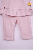 Çiçek Nakışlı Bayramlık Kız Bebek 2'li Takım Pembe 13551 - 6