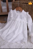 Babydola Müslin Kız Bebek Bayramlık Uzun Kollu Elbise 14100 - 3