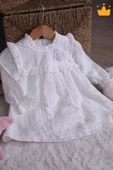 Babydola Müslin Kız Bebek Bayramlık Uzun Kollu Elbise 14100 - 2