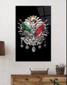 Bay Çağrı Osmanlı Arması Tuğrası Cam Tablo, Ev ve Ofis Duvar Dekoru, Hediyelik Büyük Temperli Cam Ta - 2