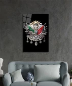 Bay Çağrı Osmanlı Arması Tuğrası Cam Tablo, Ev ve Ofis Duvar Dekoru, Hediyelik Büyük Temperli Cam Ta - 3