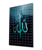 Esmaül Hüsna Allah'ın İsimleri ve Sıfatları Dini İslami Cam Tablo, Ev Ofis Duvar Dekoru, Hediyelik - 8