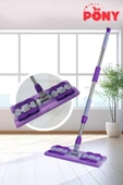 PONY MANDALLI MOP MİKROFİBER YÜZEY TEMİZLİK SETİ PASPAS YER DUVAR CAM KISKAÇLI KLİPSLİ - 1