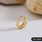 14 Ayar Altın Minik Tek Halka Küpe 0,85 gr - 1