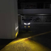 Honda PCX 125 Uyumlu Motosiklet Sis Farı - Mercekli 2 Renkli Beyaz ve Sarı Led Far - 1