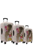 My Saraciye Valiz Kılıfı, Bavul Kılıfı Büyük, Orta, Kabin Boy Kılıf Seti, My Kahve içen kız - 1