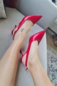 10 31 Topukla Kadın Kadeh Topuk Arkası Açık Stiletto Ayakkabı - 5