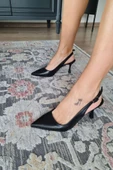 10 31 Topukla Kadın Kadeh Topuk Arkası Açık Stiletto Ayakkabı - 2