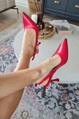 10 31 Topukla Kadın Kadeh Topuk Arkası Açık Stiletto Ayakkabı - 7