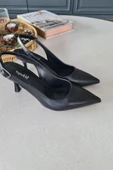 10 31 Topukla Kadın Kadeh Topuk Arkası Açık Stiletto Ayakkabı - 4
